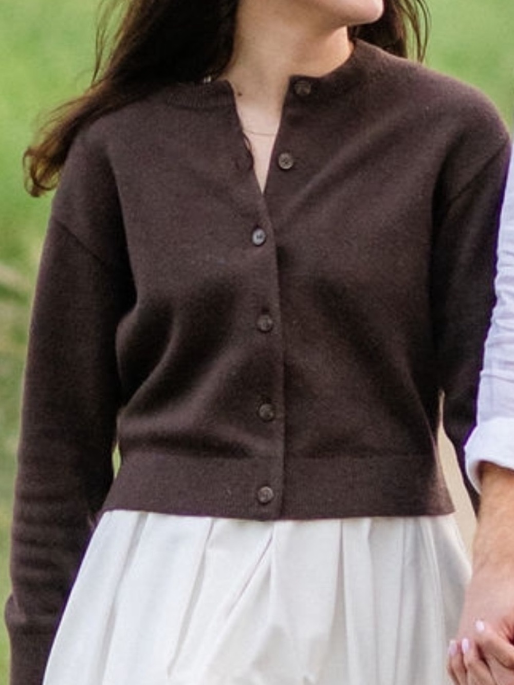 Dark Brown Merino Wool Button sweater